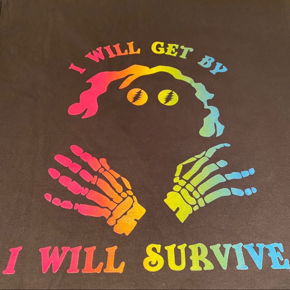 Jerry Garcia rainbow skeleton tshirt Dale Dreiling